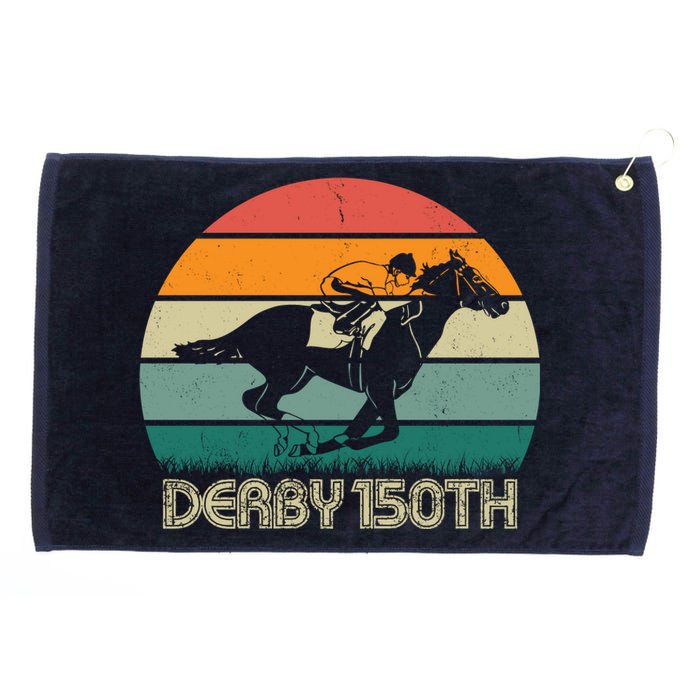 Retro Derby 150th Horse Racing Vintage Sunset Grommeted Golf Towel