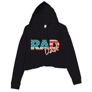 Rad Dad 1990S Retro Gift For Farther Gift Crop Fleece Hoodie