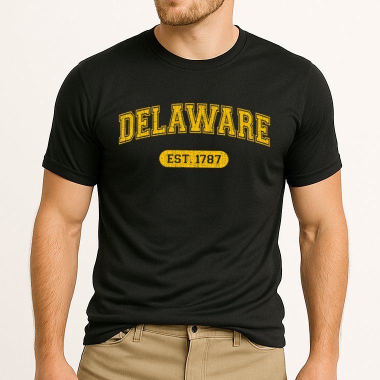 Retro Delaware 1787 Distressed Gift Performance Shirt