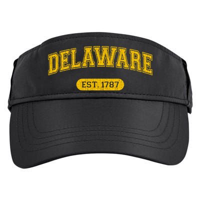 Retro Delaware 1787 Distressed Gift Adult Drive Performance Visor