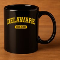 Retro Delaware 1787 Distressed Gift 11oz C Handle Ceramic Mug