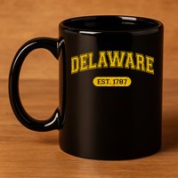 Retro Delaware 1787 Distressed Gift 11oz C Handle Ceramic Mug