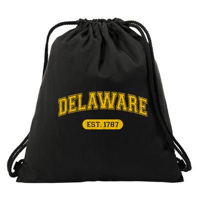 Retro Delaware 1787 Distressed Gift Drawstring Bag
