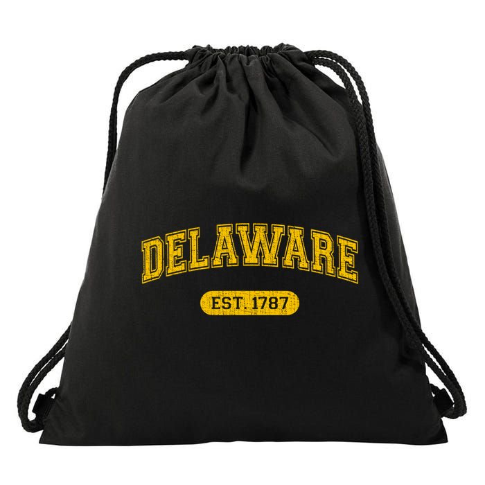 Retro Delaware 1787 Distressed Gift Drawstring Bag
