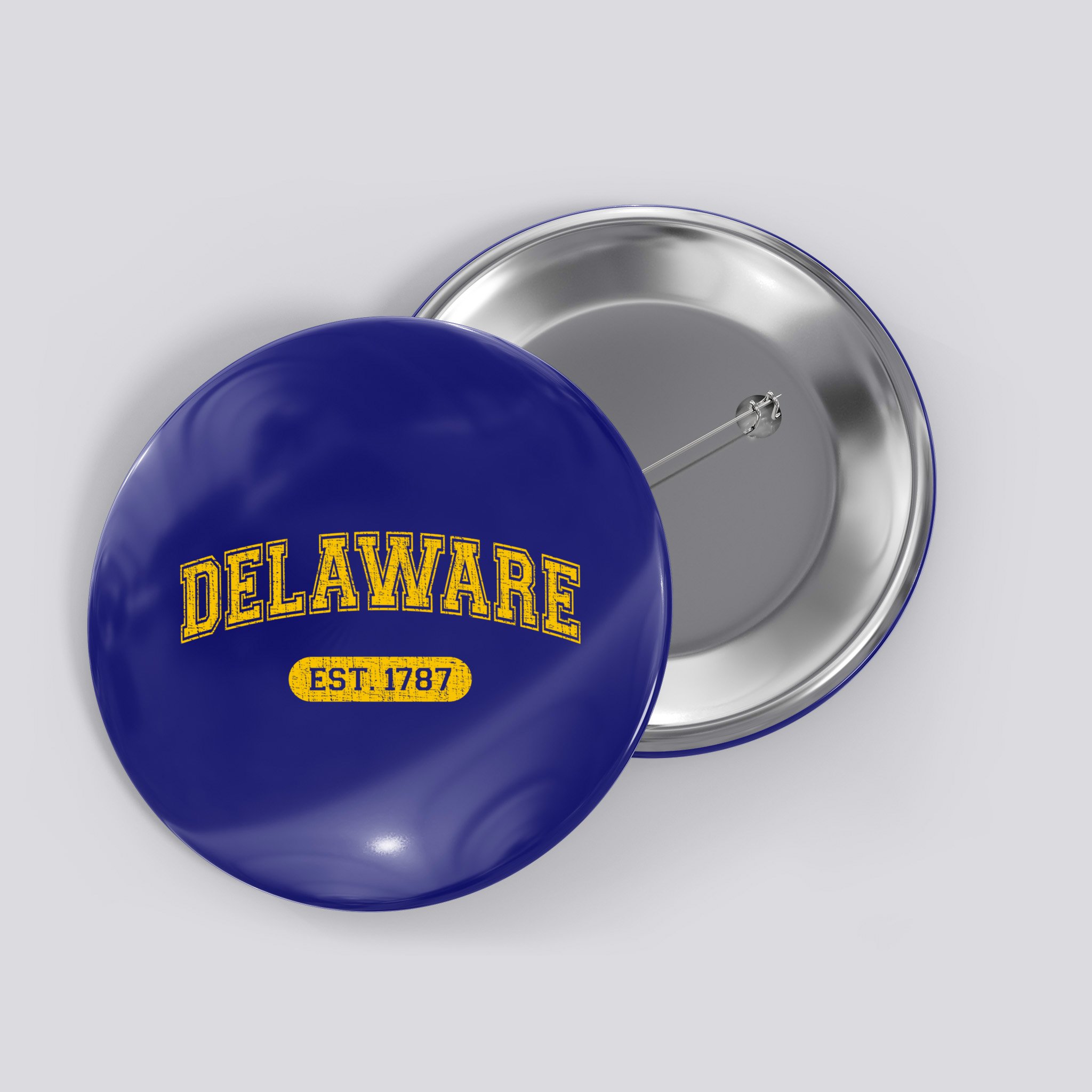 Retro Delaware 1787 Distressed Gift Button