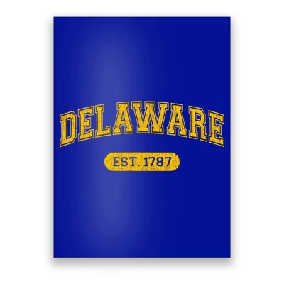 Retro Delaware 1787 Distressed Gift Poster