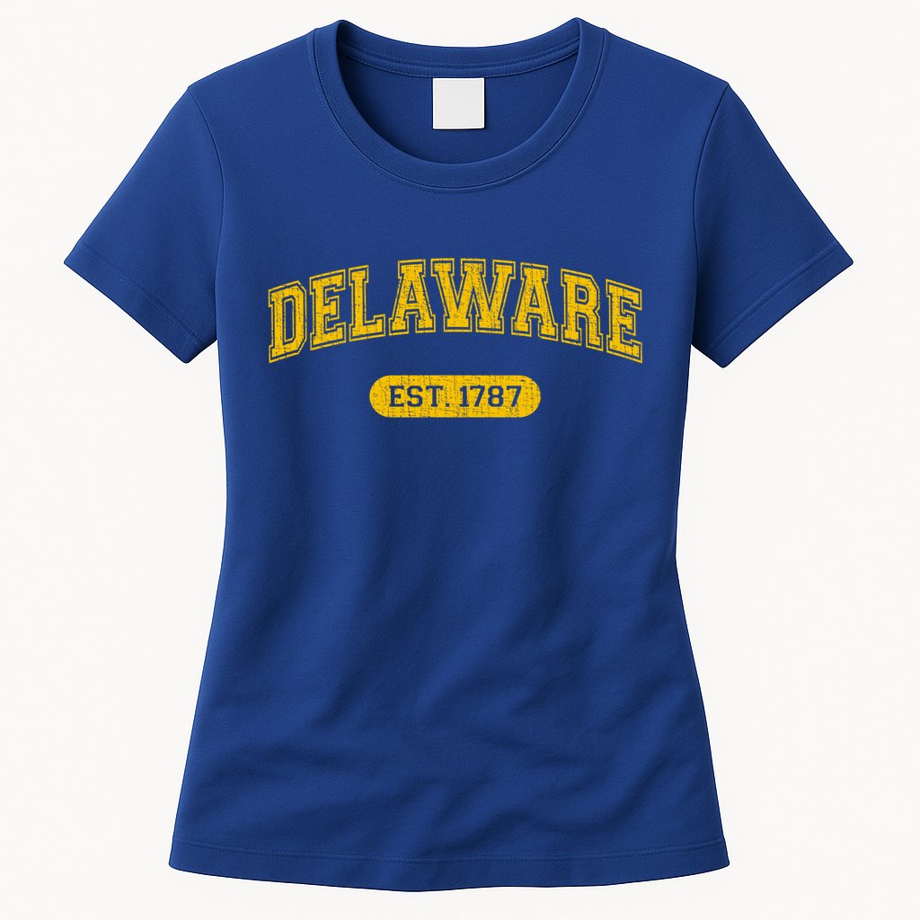 Retro Delaware 1787 Distressed Gift Womens T-Shirt