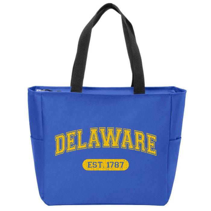 Retro Delaware 1787 Distressed Gift Zip Tote Bag