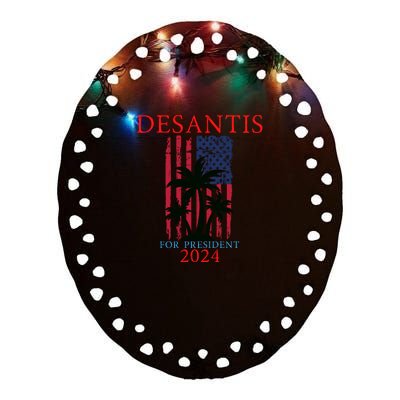 Ron Desantis 2024 Ceramic Oval Ornament