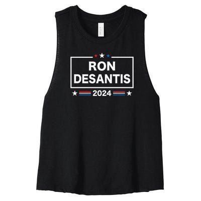 Ron DeSantis 2024 Women's Racerback Cropped Tank