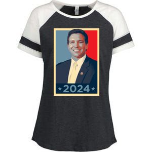 Ron DeSantis 2024 Election Vote DeSantis Hope Enza Ladies Jersey Colorblock Tee