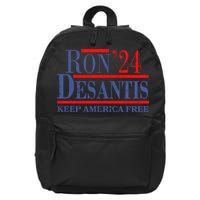 Ron DeSantis 2024 Keep America Free 16 in Basic Backpack