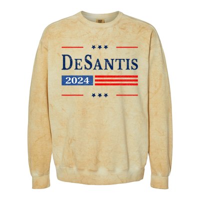 Ron Desantis 2024 For President American Flag Vintage Pro Colorblast Crewneck Sweatshirt