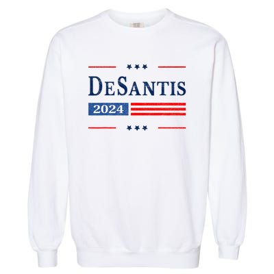 Ron Desantis 2024 For President American Flag Vintage Pro Garment-Dyed Sweatshirt