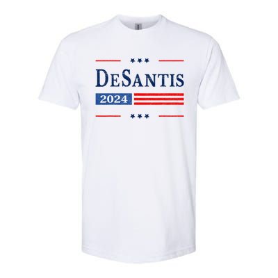 Ron Desantis 2024 For President American Flag Vintage Pro Softstyle CVC T-Shirt