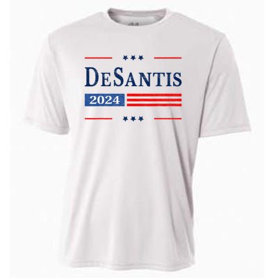 Ron Desantis 2024 For President American Flag Vintage Pro Cooling Performance Crew T-Shirt