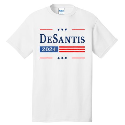 Ron Desantis 2024 For President American Flag Vintage Pro Tall T-Shirt