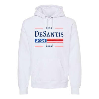 Ron Desantis 2024 For President American Flag Vintage Pro Premium Hoodie