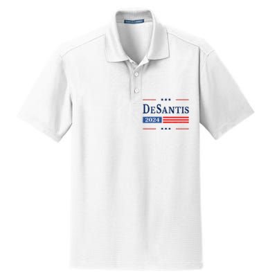 Ron Desantis 2024 For President American Flag Vintage Pro Dry Zone Grid Polo