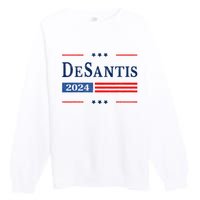 Ron Desantis 2024 For President American Flag Vintage Pro Premium Crewneck Sweatshirt