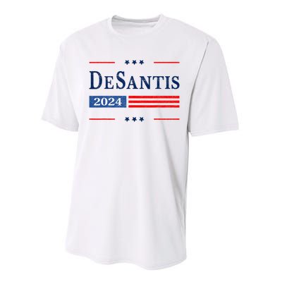 Ron Desantis 2024 For President American Flag Vintage Pro Performance Sprint T-Shirt