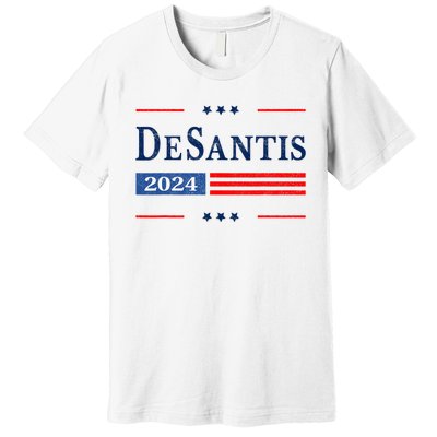 Ron Desantis 2024 For President American Flag Vintage Pro Premium T-Shirt