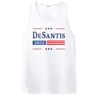 Ron Desantis 2024 For President American Flag Vintage Pro PosiCharge Competitor Tank