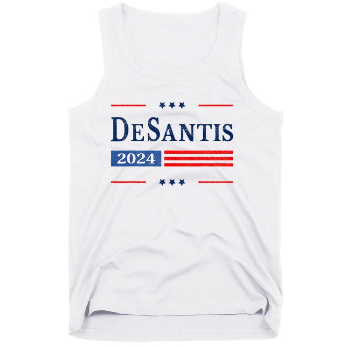 Ron Desantis 2024 For President American Flag Vintage Pro Tank Top