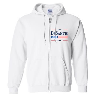 Ron Desantis 2024 For President American Flag Vintage Pro Full Zip Hoodie