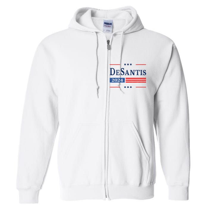 Ron Desantis 2024 For President American Flag Vintage Pro Full Zip Hoodie