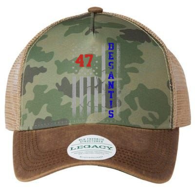 Ron Desantis 2024 American Flag Vintage Faded Distressed Legacy Tie Dye Trucker Hat