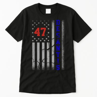 Ron Desantis 2024 American Flag Vintage Faded Distressed Tall T-Shirt