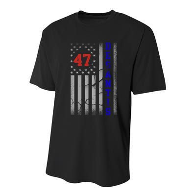 Ron Desantis 2024 American Flag Vintage Faded Distressed Youth Performance Sprint T-Shirt