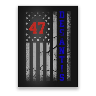 Ron Desantis 2024 American Flag Vintage Faded Distressed Poster