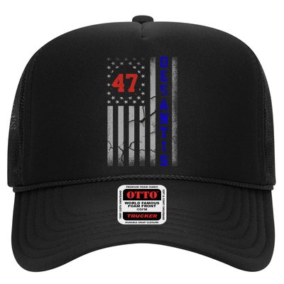 Ron Desantis 2024 American Flag Vintage Faded Distressed Trucker Hat
