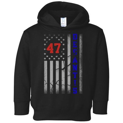 Ron Desantis 2024 American Flag Vintage Faded Distressed Toddler Hoodie