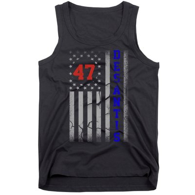 Ron Desantis 2024 American Flag Vintage Faded Distressed Tank Top