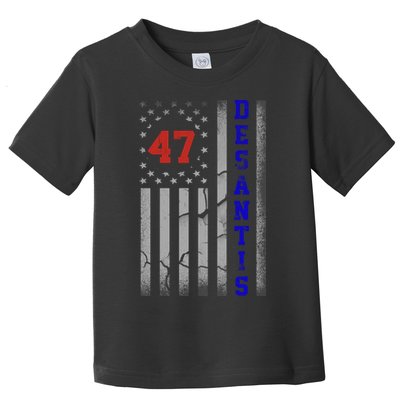 Ron Desantis 2024 American Flag Vintage Faded Distressed Toddler T-Shirt