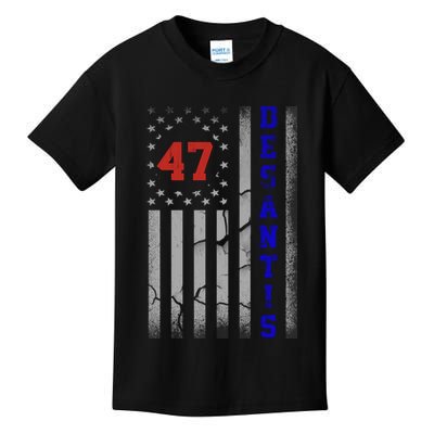 Ron Desantis 2024 American Flag Vintage Faded Distressed Kids T-Shirt