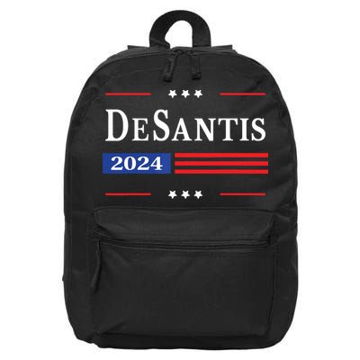 Ron Desantis 2024 For President American Flag Vintage Pro 16 in Basic Backpack