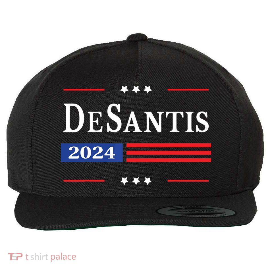Ron Desantis 2024 For President American Flag Vintage Pro Wool Snapback Cap