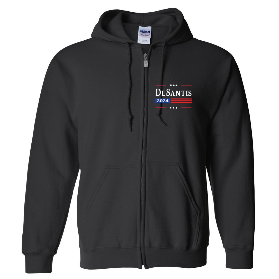 Ron Desantis 2024 For President American Flag Vintage Pro Full Zip Hoodie
