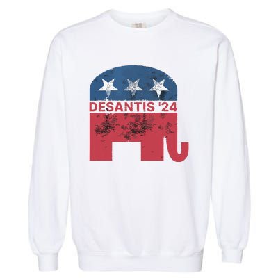 Ron Desantis 2024 For President American Flag Vintage Pro Garment-Dyed Sweatshirt