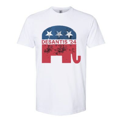 Ron Desantis 2024 For President American Flag Vintage Pro Softstyle CVC T-Shirt