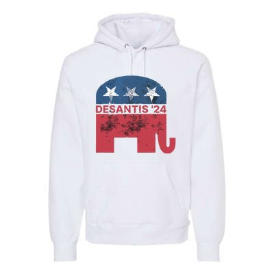 Ron Desantis 2024 For President American Flag Vintage Pro Premium Hoodie