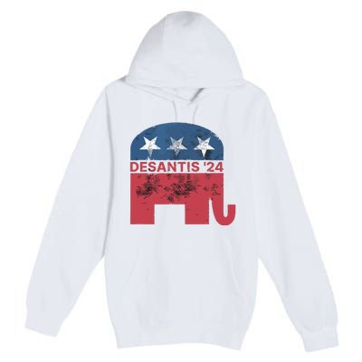 Ron Desantis 2024 For President American Flag Vintage Pro Premium Pullover Hoodie