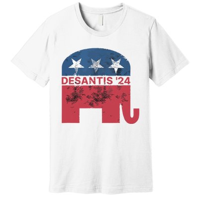 Ron Desantis 2024 For President American Flag Vintage Pro Premium T-Shirt