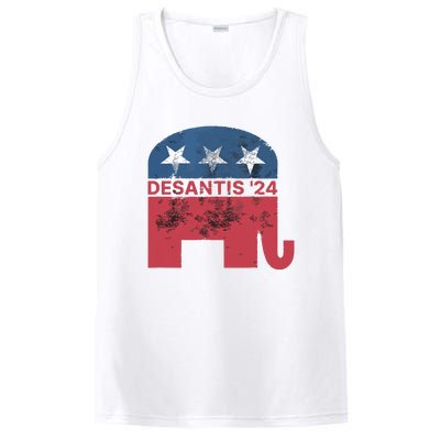 Ron Desantis 2024 For President American Flag Vintage Pro PosiCharge Competitor Tank