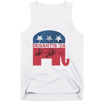 Ron Desantis 2024 For President American Flag Vintage Pro Tank Top