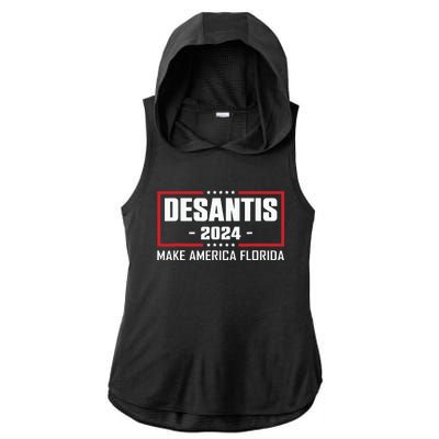 Ron DeSantis 2024 Make America Florida Ladies PosiCharge Tri-Blend Wicking Draft Hoodie Tank